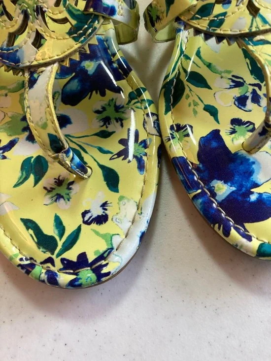 Circus by Sam Edelman Yellow Floral Cutout Medallion Slide Sandals - Picture 4 of 6